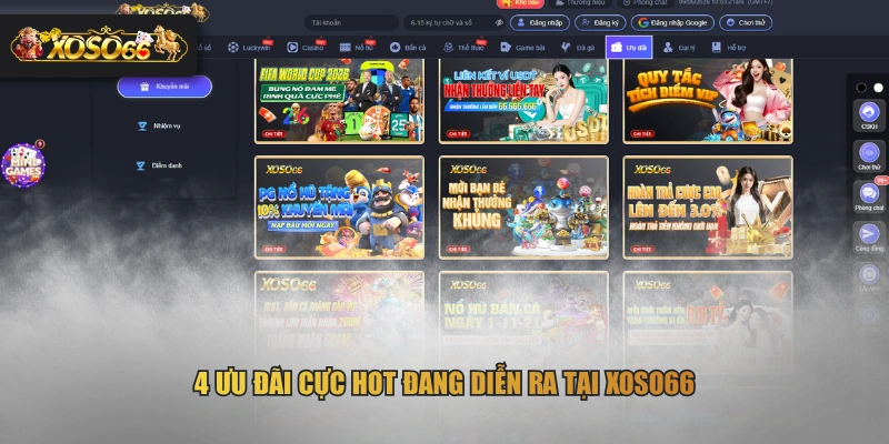4 ưu đãi cực hot đang diễn ra tại XOSO66